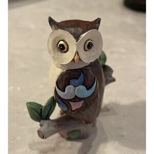 Jim Shore Heartwood Creek "Folk Art Owl" 3.25"